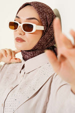 MK Foulard Doux Motif Marron Foncé