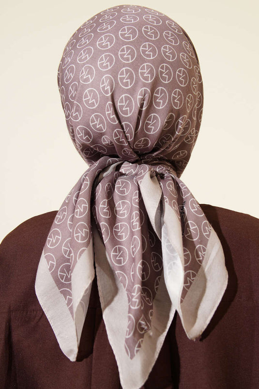 MK Pattern Soft Scarf Dark Mink