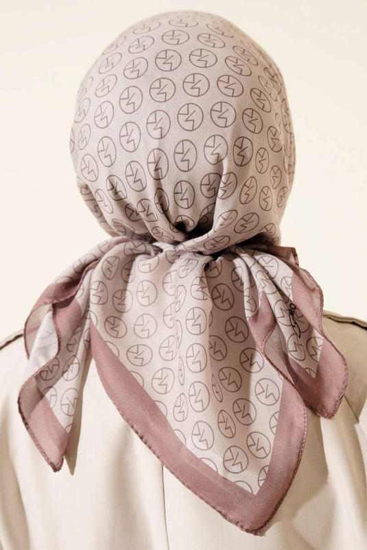 MK Pattern Soft Scarf Milk Coffee