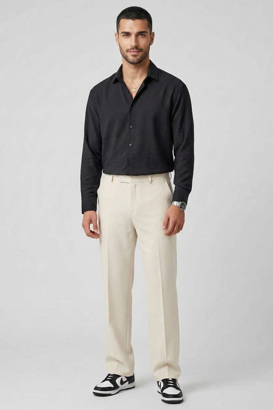Chemise homme en modal noire