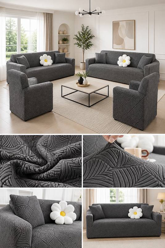 Moderne Fire-Deles Sofa Betræk Sæt Antracit