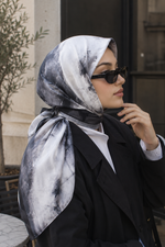 Série D'écharpes Modernes À Motif Floral Gris