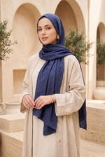 Série De Foulards Jacquard Géométrique Moderne En Bleu Clair Marine