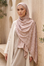 Série De Foulards Jacquard À Motifs Modernes En Rose Poudré