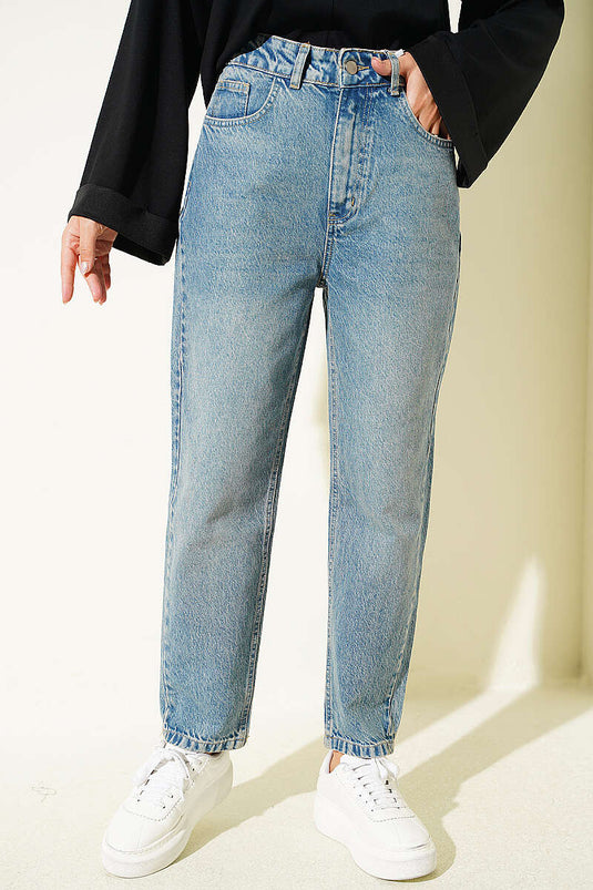 Pantalon En Denim Mom Fit Tintli