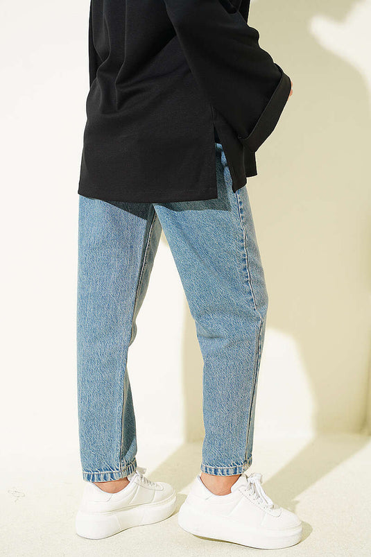 Pantalon En Denim Mom Fit Tintli
