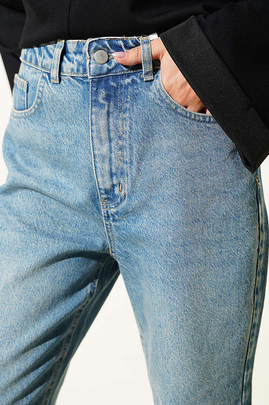 Pantalon En Denim Mom Fit Tintli