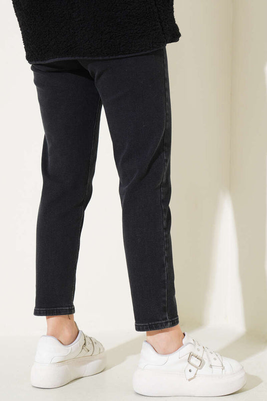 Mom Friend Straight Leg Jeans Anthracite