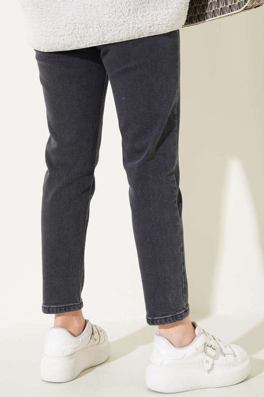 Pantalon Jean Droit Mom Friend Fumé