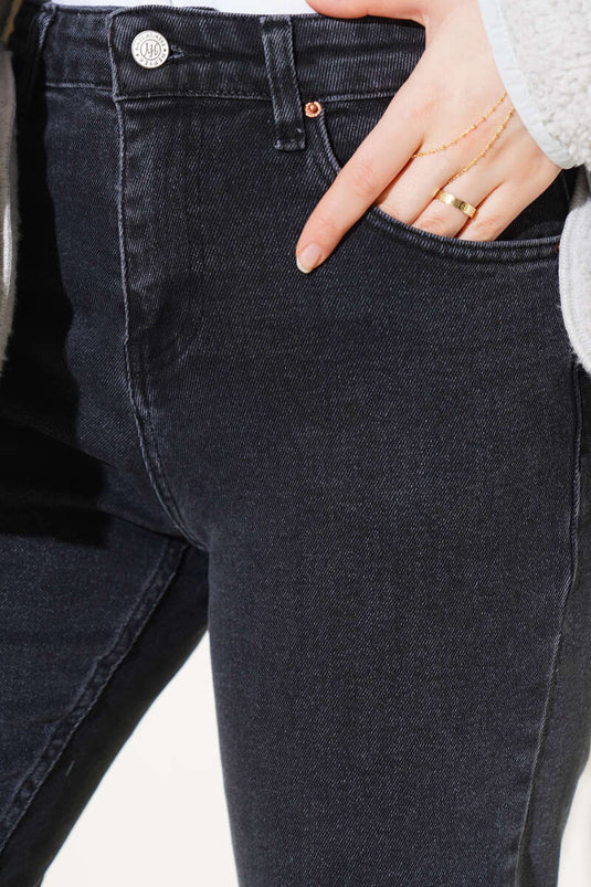 Mom Friend Straight Jeans Dark Gray