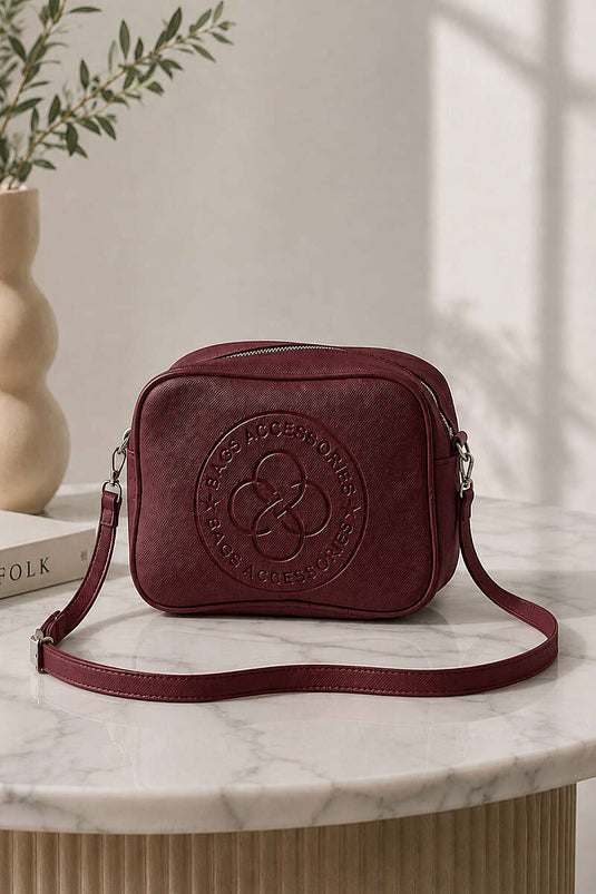 Monogram Çapraz Askılı Çanta Bordo