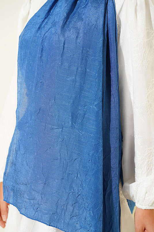 Indigo Monogrammiertes Schal Mit Muster