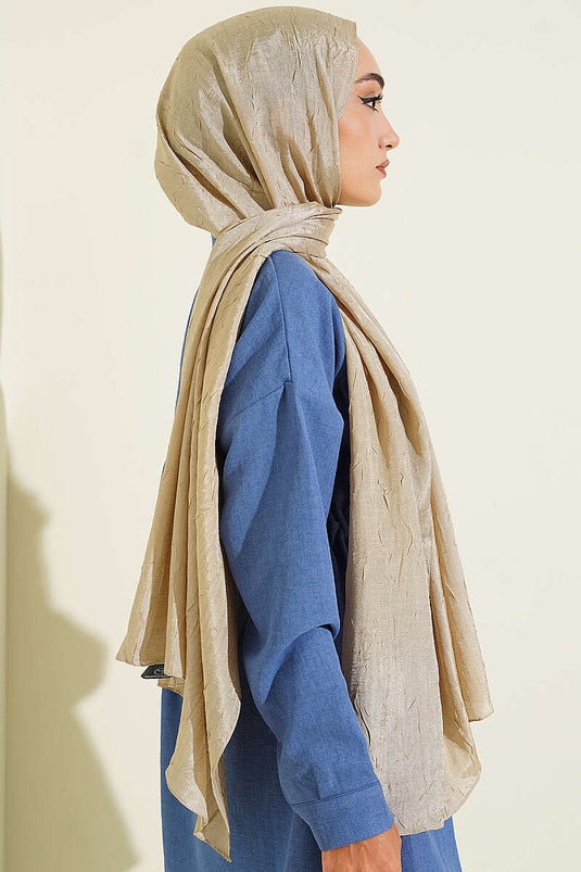Monogram Patterned Shawl In Kum Beige