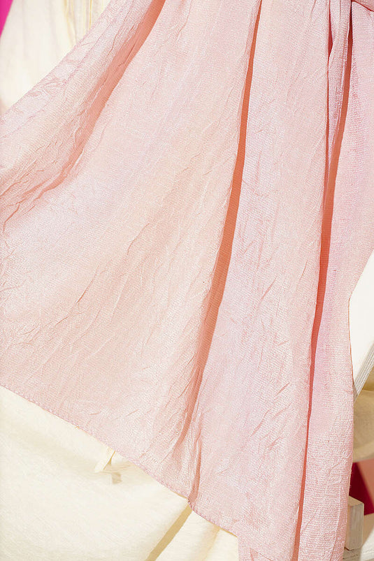 Monogram Patterned Shawl In Powder Pink