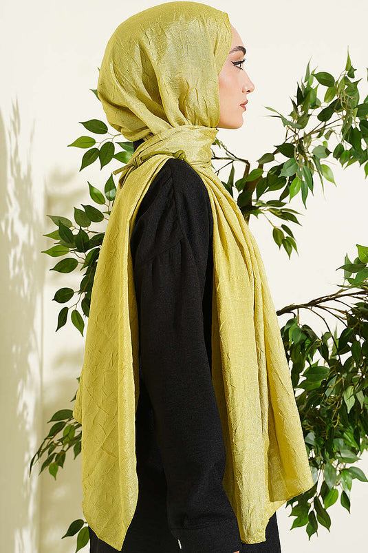 Écharpe Monogramme Brodée Vert Olive