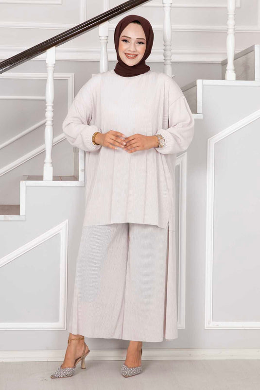 Girocollo Casual Hijab Doppio Set Pietra