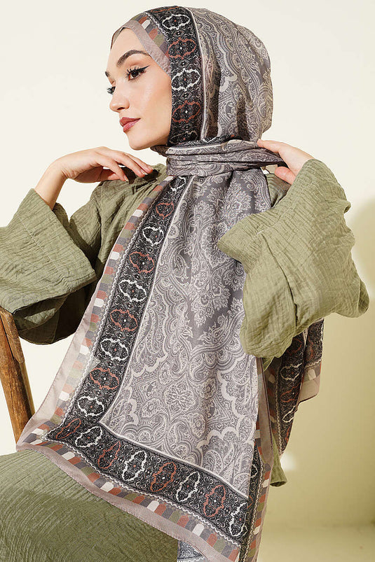 Motif Desenli Soft Şal Bej