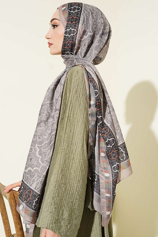 Motif Desenli Soft Şal Bej
