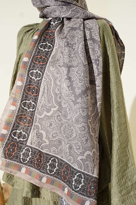 Motif Desenli Soft Şal Bej