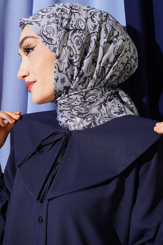 Foulard en coton Flamu à motif gris
