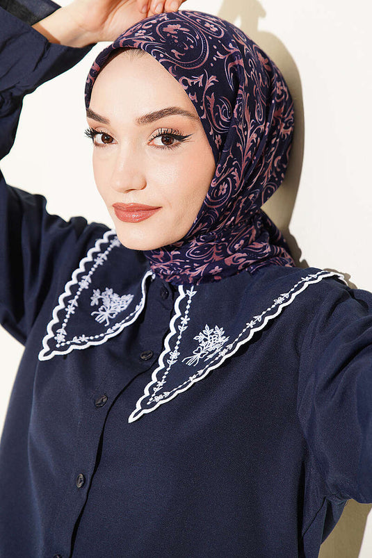 Motifli Flamu Cotton Eşarp Parlement