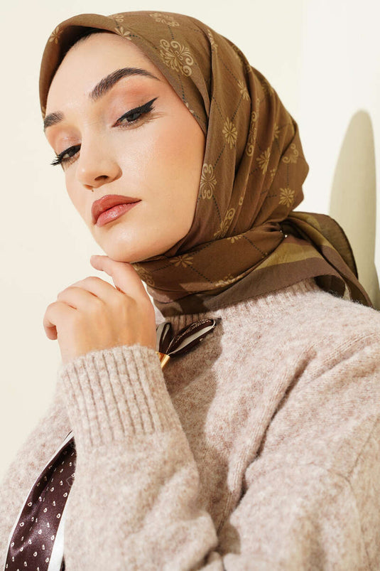 Patterned Modal Scarf Latte