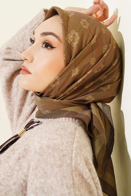 Patterned Modal Scarf Latte