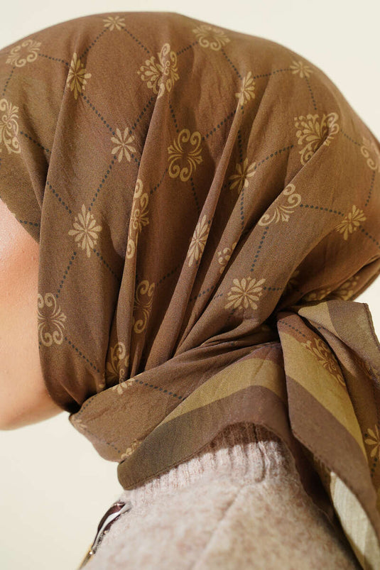 Patterned Modal Scarf Latte
