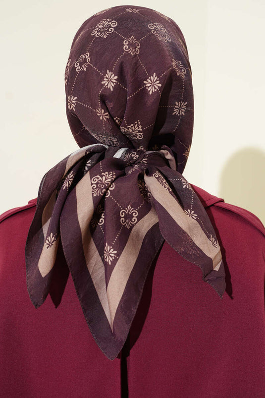 Gemusterter Modal-Schal, Pflaume