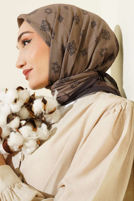 Patterned Modal Scarf, Mink