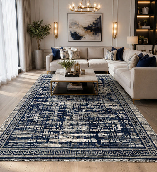 Mosaic Pattern Kilim Blue
