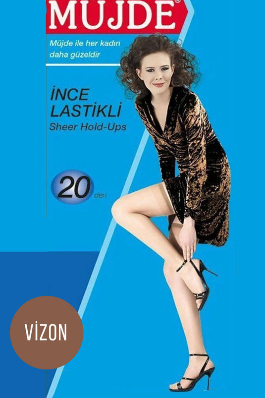 جوارب طويلة مرنة رفيعة 20 دن من جود نيوز، لون المنك 86