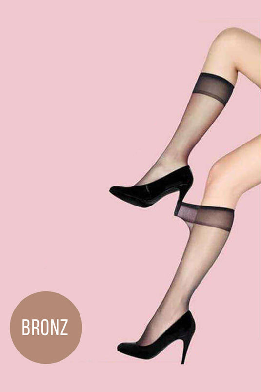 جوارب Good News 20 Den رفيعة حتى الركبة 38 برونزية