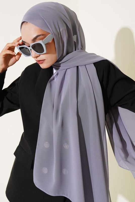 Multi Chiffon Scarf Zaraf Series Slate Grey