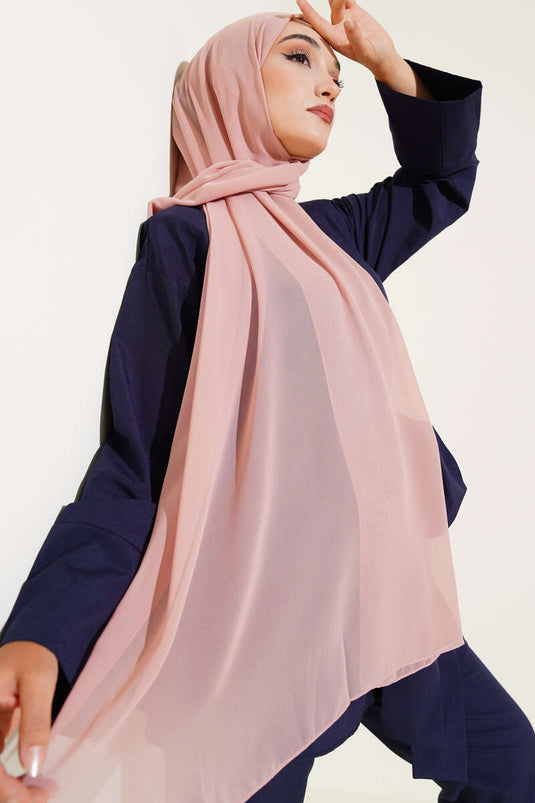 Multi Şifon Şal Zaraf Serisi Pudra