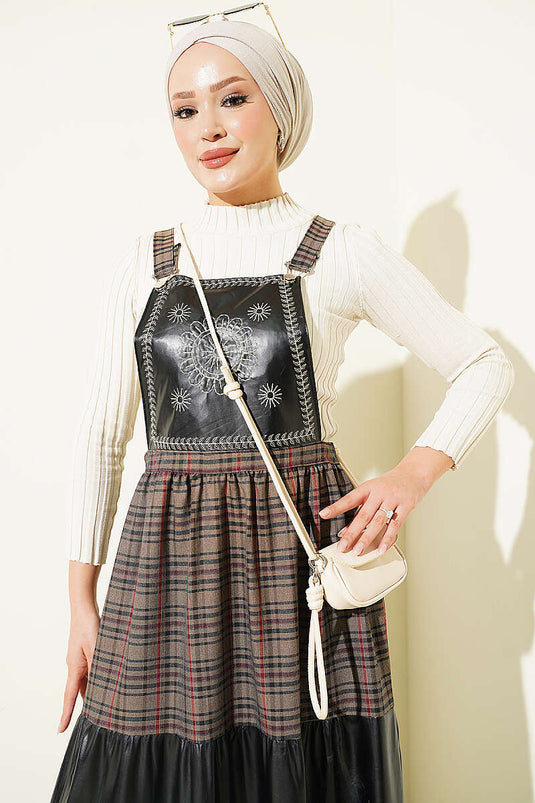 Gile Con Ricami In Pelle Beige