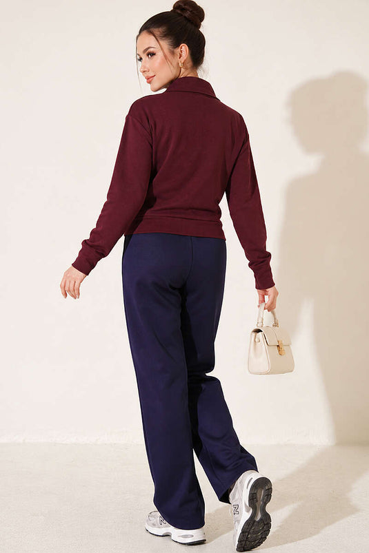 Bestickter Cardigan Mit Knöpfen In Mauve