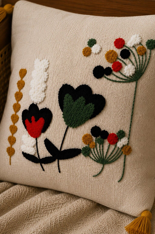 Coussin brodé - Housse de coussin -130