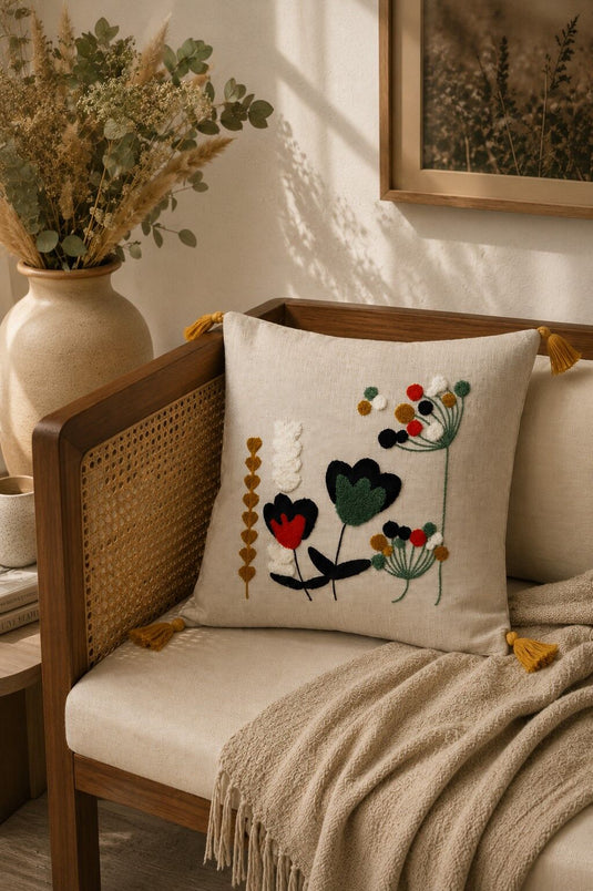 Coussin brodé - Housse de coussin -130