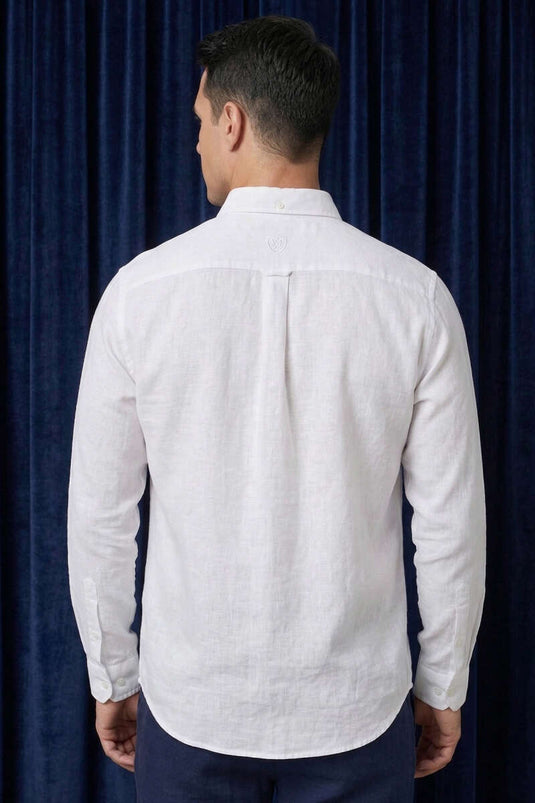 Chemise homme Tensel brodée blanche