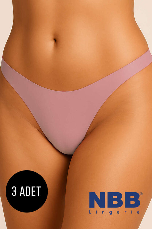 NBB 3-Pack Laser Cut Thong Black Mink Skin