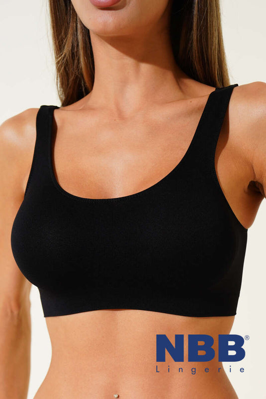 NBB Seamless Wide Strap Bustier Black