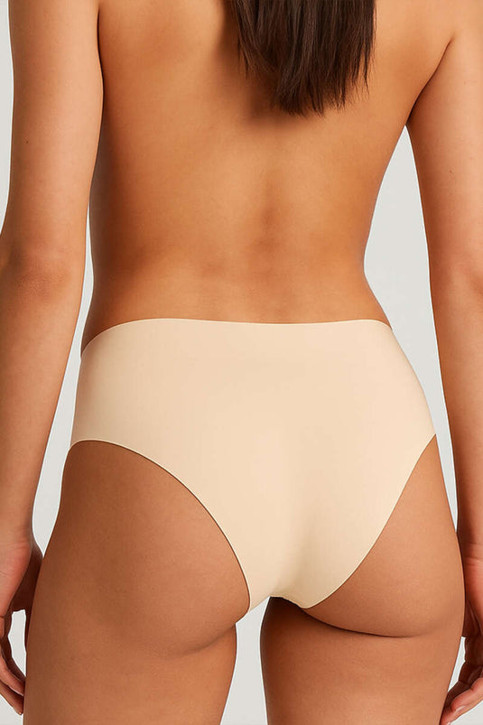 سراويل داخلية بدون خياطة مقطوعة بالليزر من إن بي بي، لون سلموني