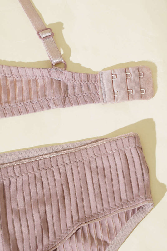 NBB Gestreiftes, transparentes, gepolstertes BH-Set, Nerz