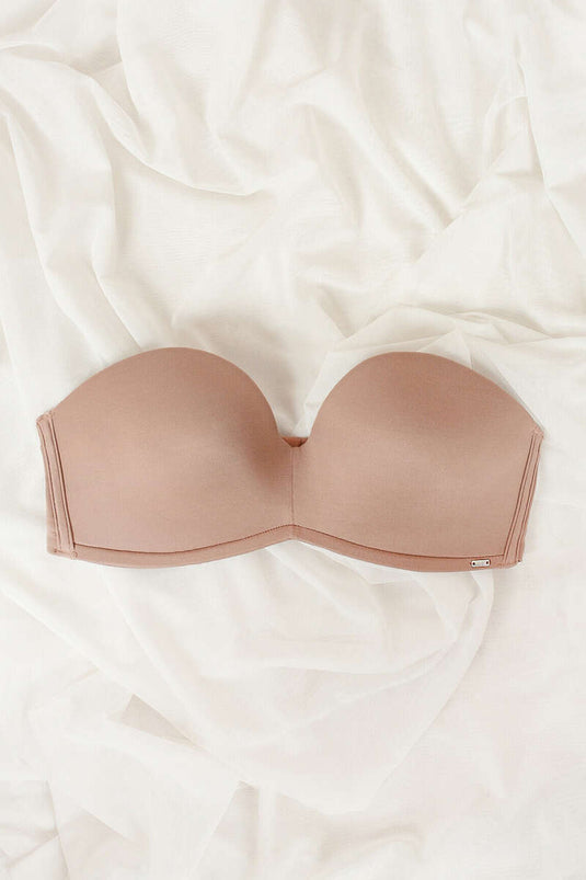 Soutien-gorge sans bretelles rembourré et sans armatures NBB couleur vison