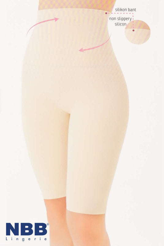 بنطال ضيق لتشكيل الجسم من إن بي بي، لون بيج