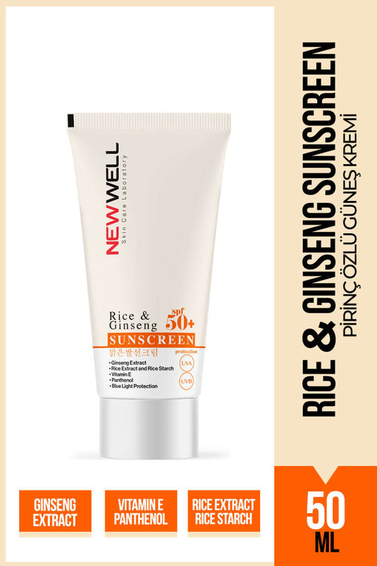 New Well Sonnenschutzmittel mit Reis und Ginseng LSF 50+ (Reisextrakt, 50 ml)