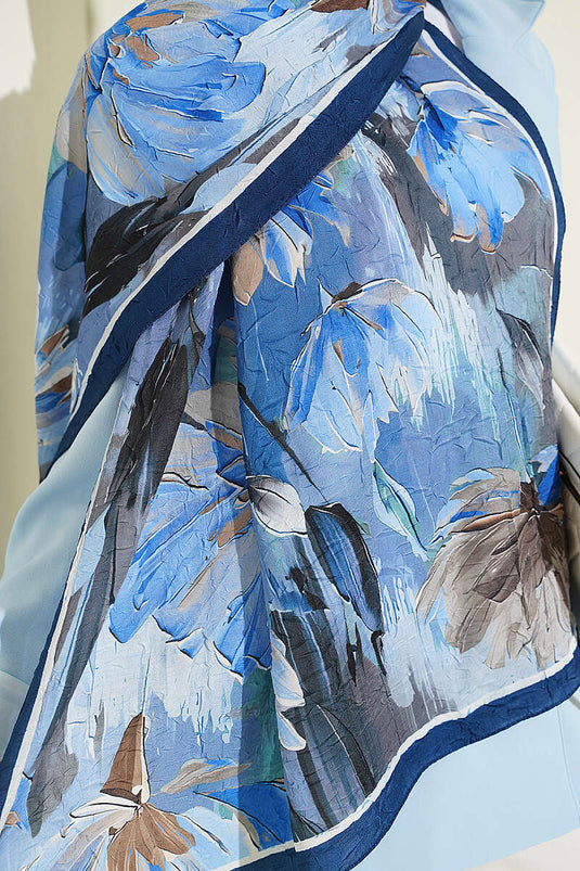 Écharpe En Bambou À Motifs Nilüfer Marine