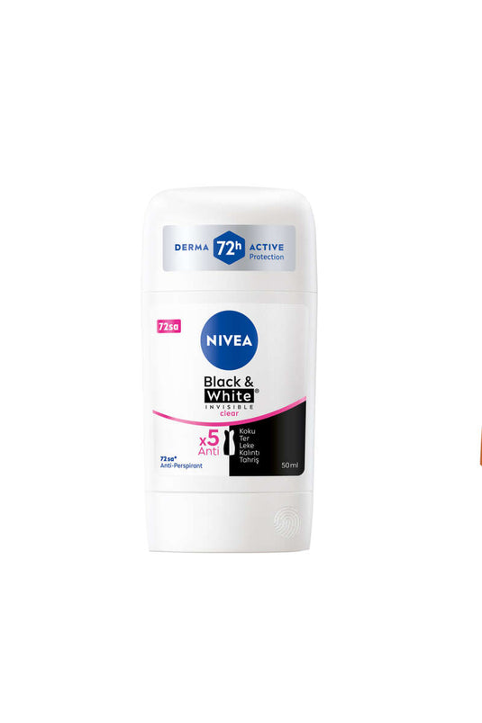 Nivea Black & White Invisible Clear 72 Hour Women's Stick Deodorant 50 ml