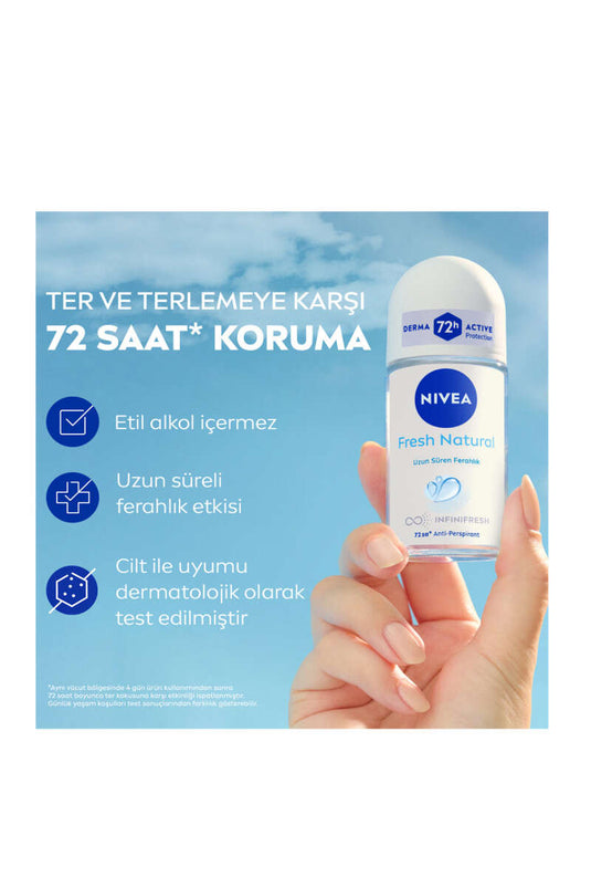 Nivea Fresh Natural 72 Hour Ocean Extracts Women's Roll-on Deodorant 50 ml